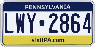 PA license plate LWY2864