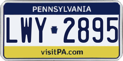 PA license plate LWY2895