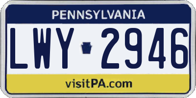 PA license plate LWY2946