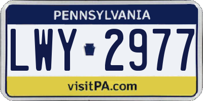 PA license plate LWY2977