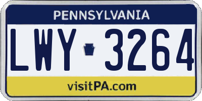 PA license plate LWY3264
