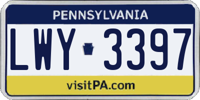 PA license plate LWY3397