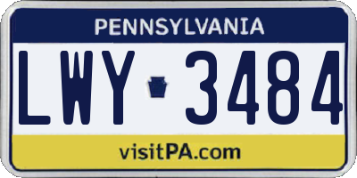 PA license plate LWY3484