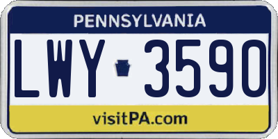 PA license plate LWY3590