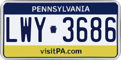 PA license plate LWY3686