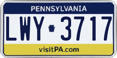 PA license plate LWY3717