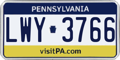PA license plate LWY3766