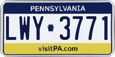PA license plate LWY3771