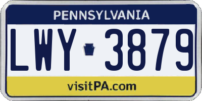 PA license plate LWY3879