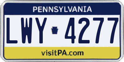 PA license plate LWY4277