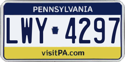 PA license plate LWY4297