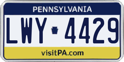 PA license plate LWY4429