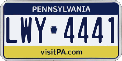 PA license plate LWY4441