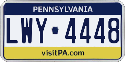 PA license plate LWY4448