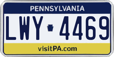 PA license plate LWY4469