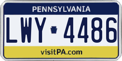 PA license plate LWY4486