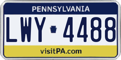 PA license plate LWY4488