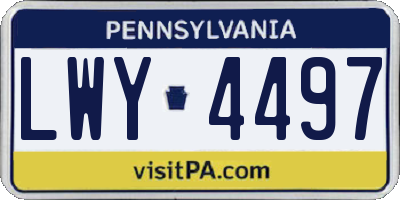 PA license plate LWY4497