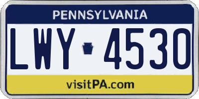 PA license plate LWY4530