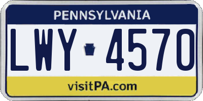 PA license plate LWY4570