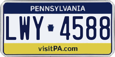 PA license plate LWY4588