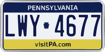 PA license plate LWY4677