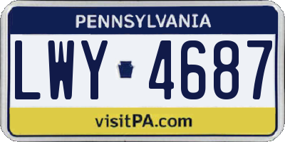 PA license plate LWY4687