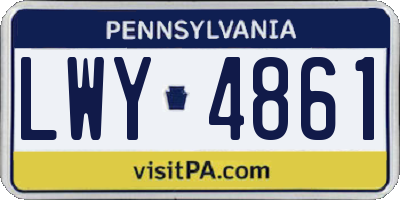 PA license plate LWY4861
