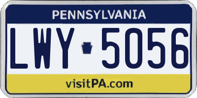 PA license plate LWY5056