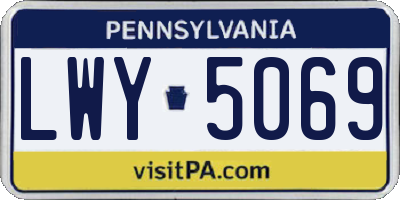 PA license plate LWY5069
