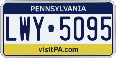 PA license plate LWY5095