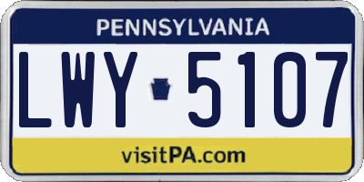 PA license plate LWY5107