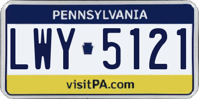 PA license plate LWY5121