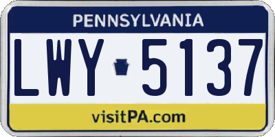 PA license plate LWY5137