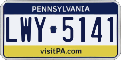 PA license plate LWY5141