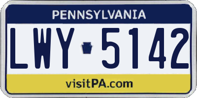 PA license plate LWY5142