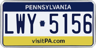 PA license plate LWY5156