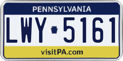 PA license plate LWY5161