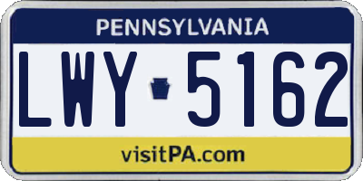 PA license plate LWY5162