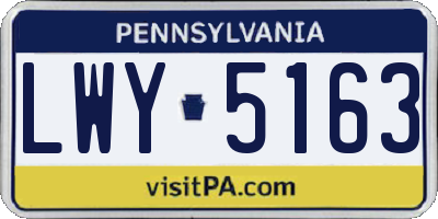 PA license plate LWY5163