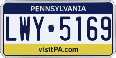 PA license plate LWY5169
