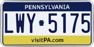 PA license plate LWY5175