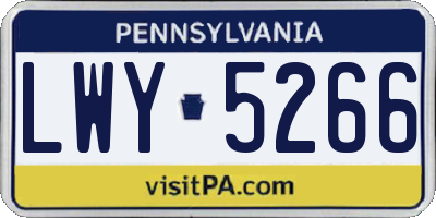 PA license plate LWY5266