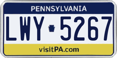 PA license plate LWY5267