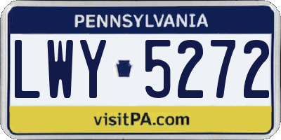 PA license plate LWY5272