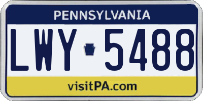 PA license plate LWY5488