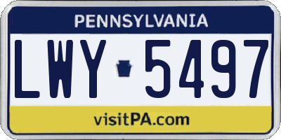 PA license plate LWY5497