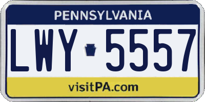 PA license plate LWY5557