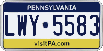 PA license plate LWY5583