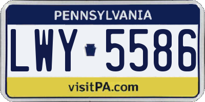 PA license plate LWY5586
